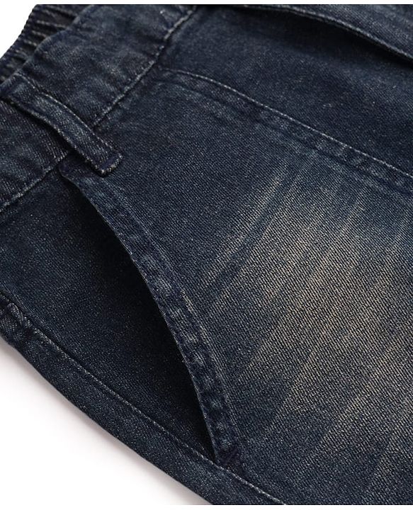 Pine Kids Denim Woven Full Length Washed Jeans - Navy Blue
