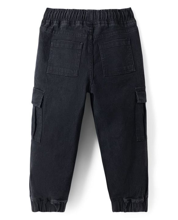 Pine Kids Full Length Solid Color Denim Jeans - Black