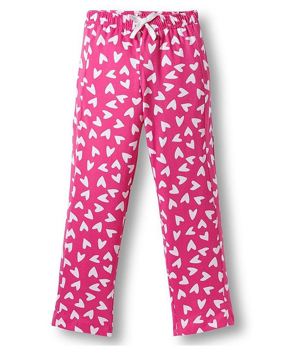 Pine Kids  Single Jersey Knit Half Sleeves Co-ords Night Suit with Heart Print - Pink