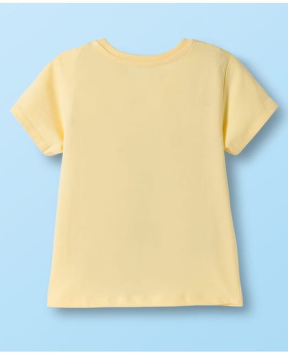 Babyhug Disney Single Jersey Knit Half Sleeves T-Shirts with Minnie & Friends Graphic Pack of 3 - Yellow White & Pink