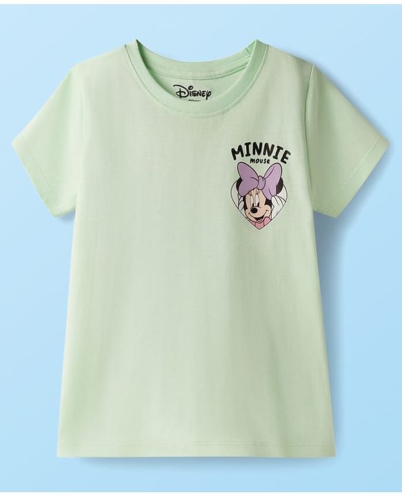 Babyhug Disney Single Jersery Knit Half Sleeves T-Shirt with Minnie & Friends Graphic Pack of 3 - Pink & Green