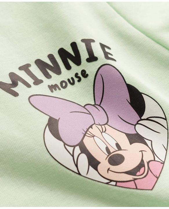 Babyhug Disney Single Jersery Knit Half Sleeves T-Shirt with Minnie & Friends Graphic Pack of 3 - Pink & Green