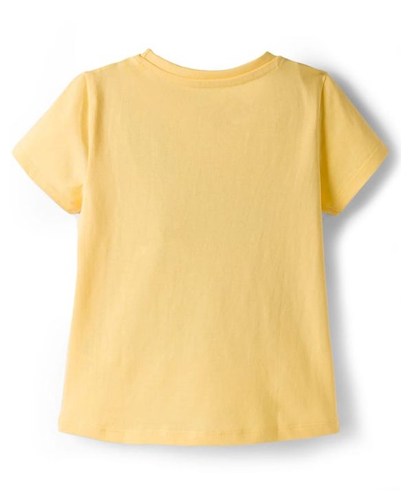 Babyhug Disney Single Jersey Knit Half Sleeves T-Shirt With Minnie & Mouse Friends Print Pack Of 2 - Lilac & Yellow