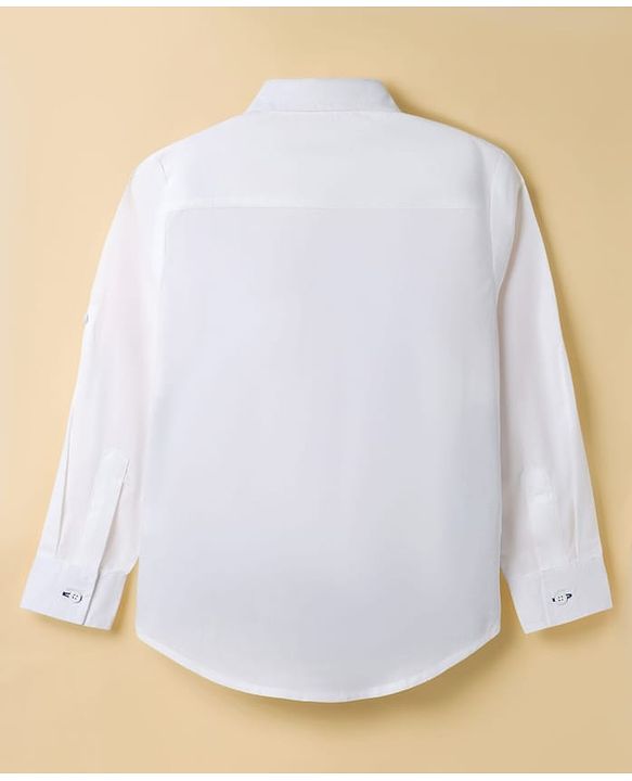 Pine Kids Cotton Woven Full Sleeves Shirt With Legend Print - White