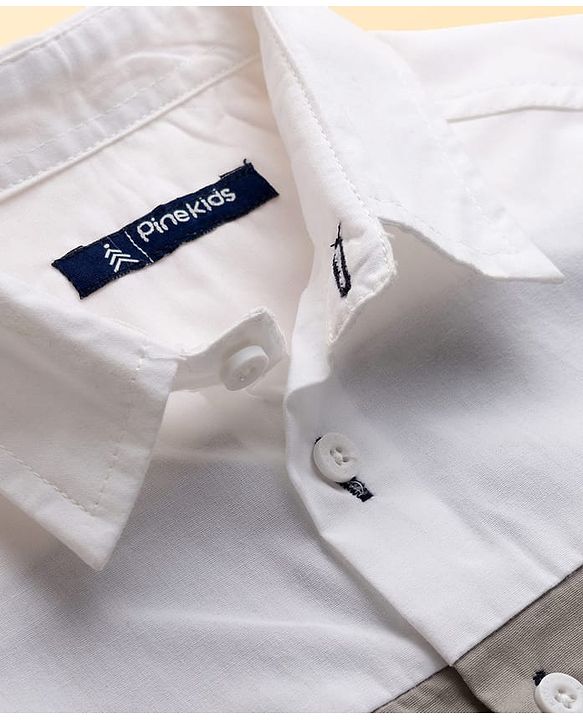 Pine Kids Cotton Woven Full Sleeves Solid Shirt - Navy Blue
