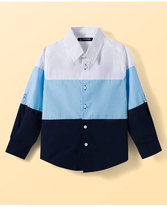 Pine Kids Cotton Woven Cut & Sew Solid Color Shirt - Multicolor