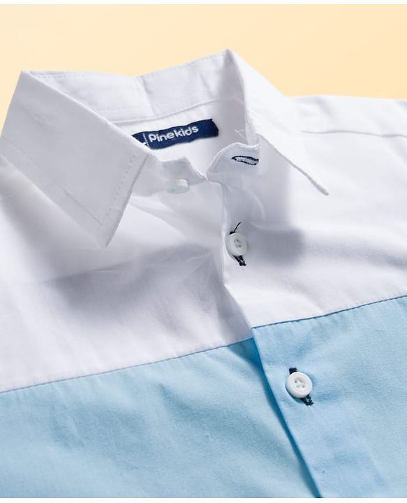 Pine Kids Cotton Woven Cut & Sew Solid Color Shirt - Multicolor