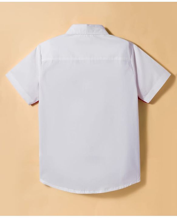 Pine Kids Cotton Woven Half Sleeves Solid Shirt - Navy Blue