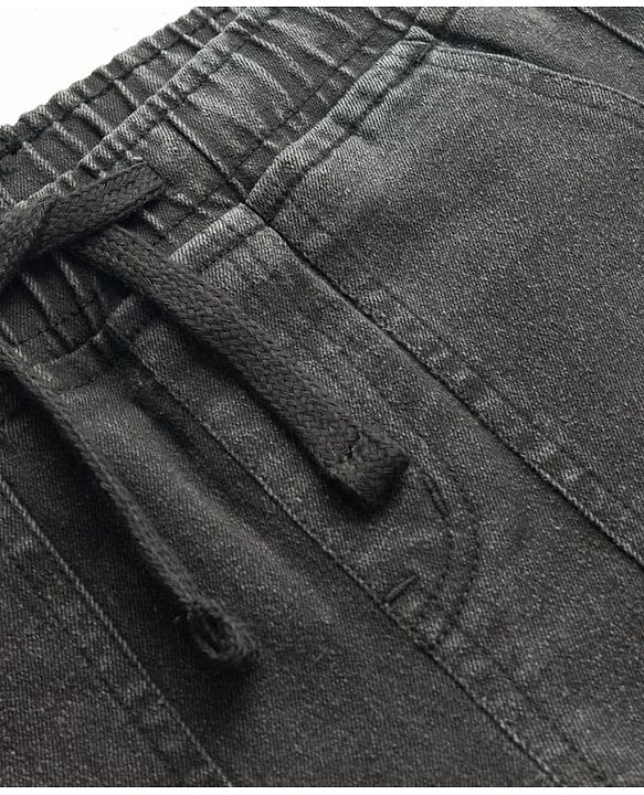 Pine Kids Full Length Solid Color Denim Jeans - Black