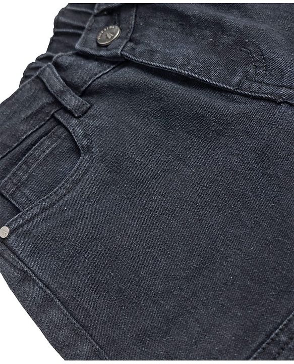 Pine Kids Denim Woven Full Length Washed Jeans - Black