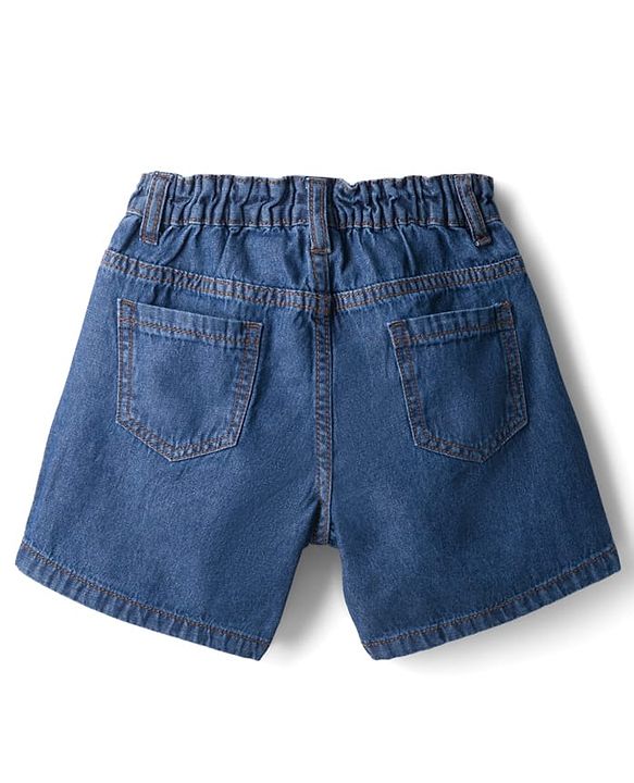 Pine Kids Cotton Woven Mid Thigh Length Solid Colour Shorts - Blue