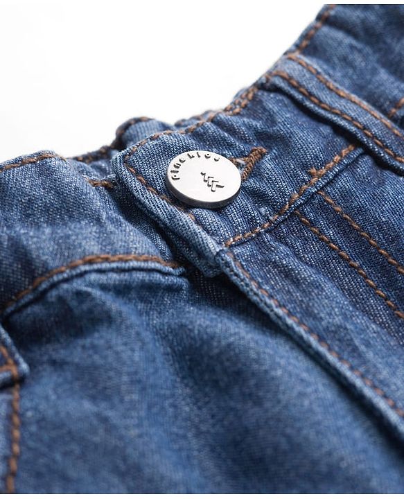 Pine Kids Cotton Woven Mid Thigh Length Solid Colour Shorts - Blue