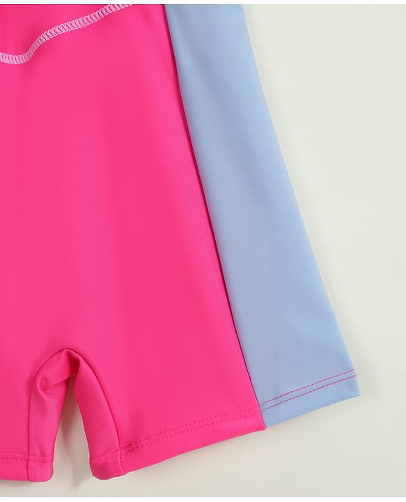Pine Active Half Raglan Sleeves Legged Swimsuit - Pink