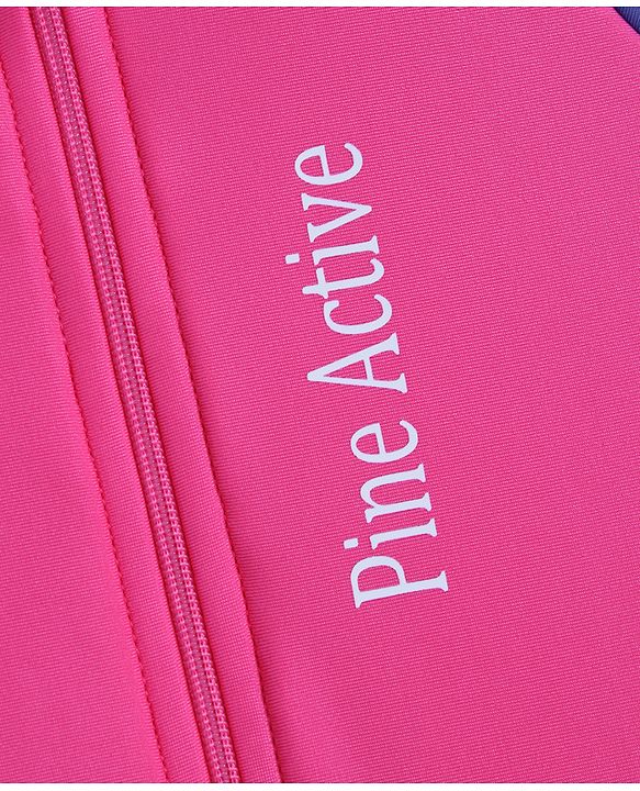 Pine Active Half Raglan Sleeves Legged Swimsuit - Pink