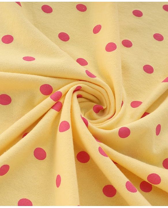 Babyhug Terry Knit Hooded Towel With Polka Dot Print L 76 x B 76 cm - Yellow