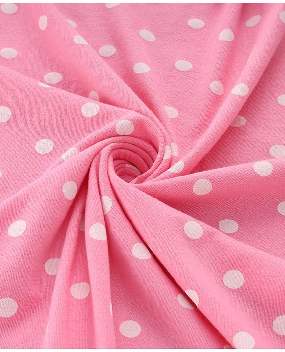 Babyhug Terry Knit Hooded Towel With Polka Dot Print L 76 x B 76 cm - Pink