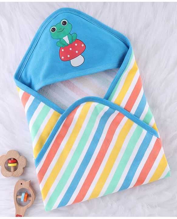 Babyhug Terry Knit Hooded Towel With Polka Dot Print L 75 x B 75 cm - Yellow