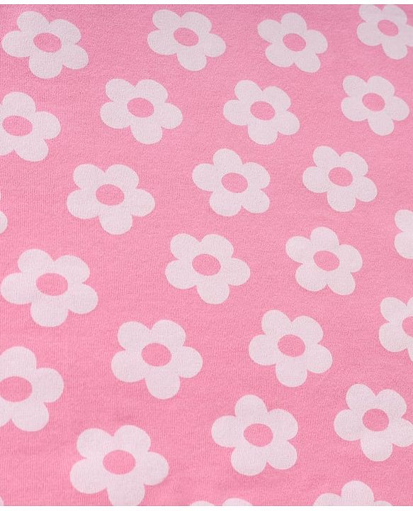 Babyhug Terry Knit Hooded Towel With Floral Print L 76 x B 76 cm - Pink