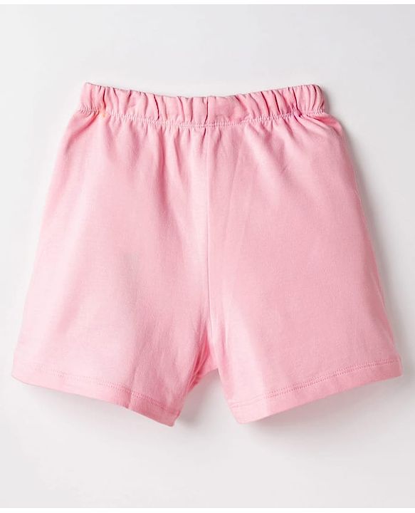 Pine Kids Looper Knit Shorts with Patch Detailing - Pink