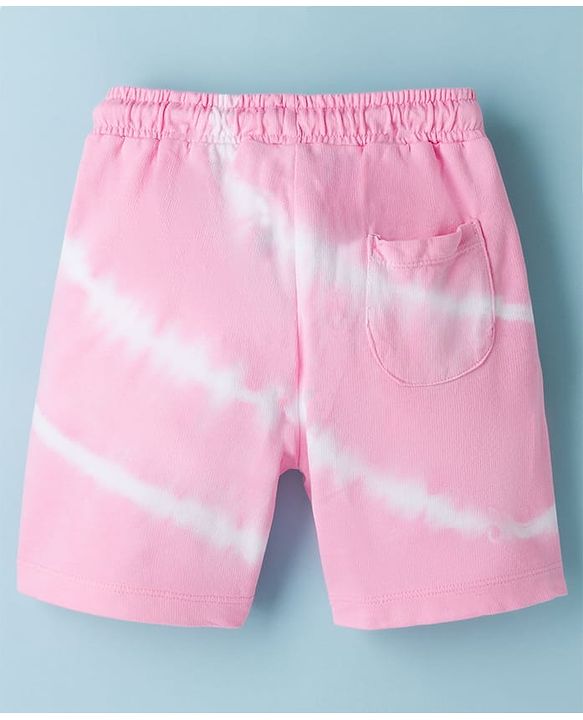 Pine Kids 100% Cotton Knit Text Printed Shorts - Pink