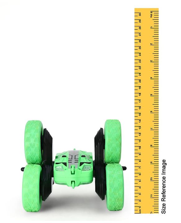 Babyhug Double Flip Sixer Stunt Car with Lights - Yellow| 360° Rotating Flip Action|6-Wheel High-Speed Off-Road Drift Car|2.4 GHz Long Range Remote Control| Type-C Charging| Best Gift for 4+ Year Kids