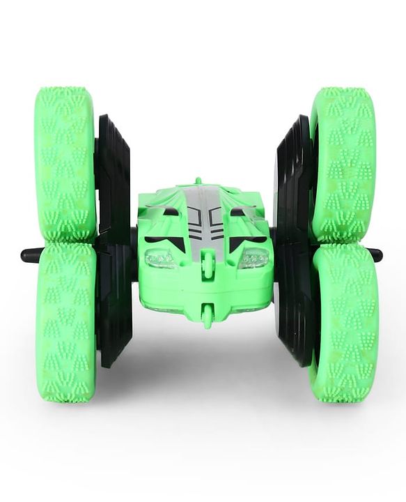 Babyhug Double Flip Sixer Stunt Car with Lights - Yellow| 360° Rotating Flip Action|6-Wheel High-Speed Off-Road Drift Car|2.4 GHz Long Range Remote Control| Type-C Charging| Best Gift for 4+ Year Kids