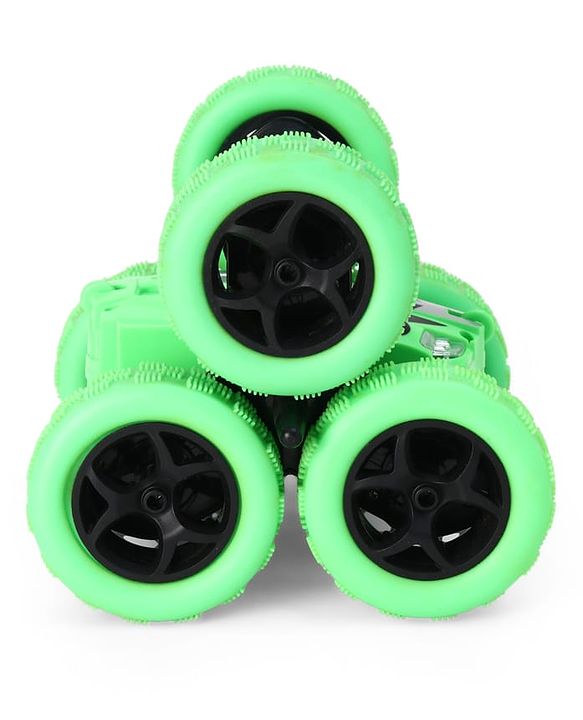 Babyhug Double Flip Sixer Stunt Car with Lights - Yellow| 360° Rotating Flip Action|6-Wheel High-Speed Off-Road Drift Car|2.4 GHz Long Range Remote Control| Type-C Charging| Best Gift for 4+ Year Kids