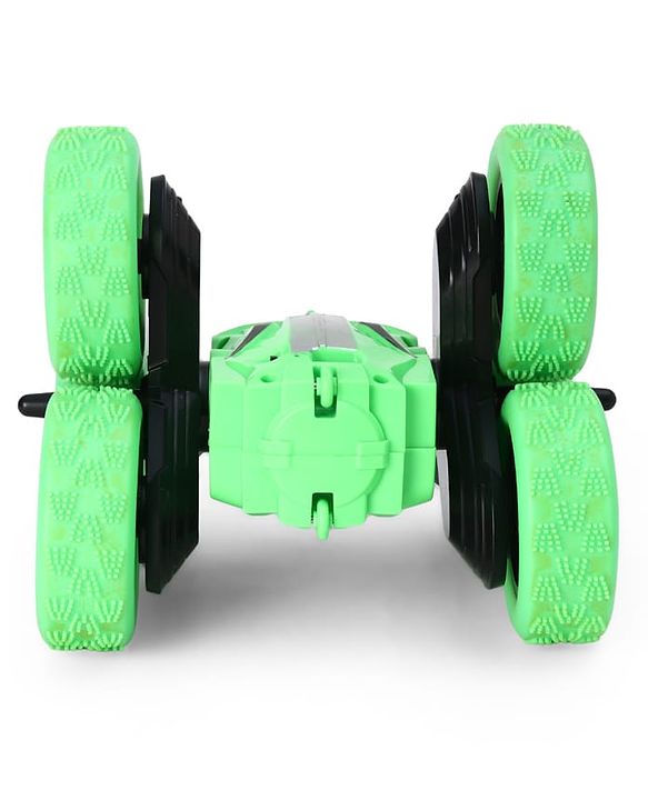 Babyhug Double Flip Sixer Stunt Car with Lights - Yellow| 360° Rotating Flip Action|6-Wheel High-Speed Off-Road Drift Car|2.4 GHz Long Range Remote Control| Type-C Charging| Best Gift for 4+ Year Kids