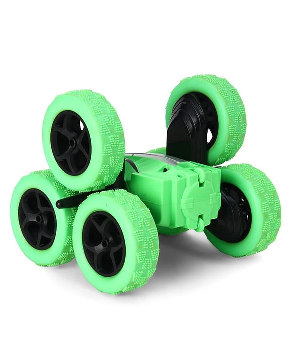 Babyhug Double Flip Sixer Stunt Car with Lights - Yellow| 360° Rotating Flip Action|6-Wheel High-Speed Off-Road Drift Car|2.4 GHz Long Range Remote Control| Type-C Charging| Best Gift for 4+ Year Kids