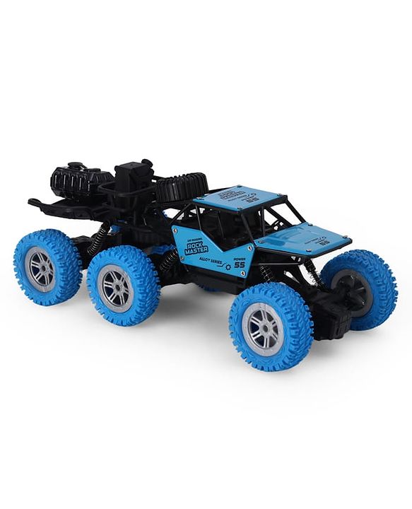 Babyhug Off Roader RC Car with Mist Smoke Spray - Blue| 6-Wheel Drive System| Monster Car Designed for All Terrain| 2.4 GHz Long Range Remote| Type-C Charging| Best Gift for 4+ Year Kids