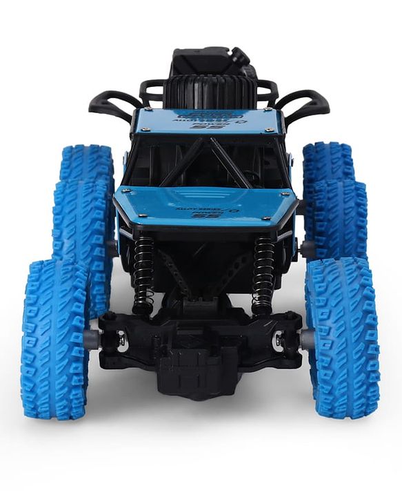 Babyhug Off Roader RC Car with Mist Smoke Spray - Blue| 6-Wheel Drive System| Monster Car Designed for All Terrain| 2.4 GHz Long Range Remote| Type-C Charging| Best Gift for 4+ Year Kids