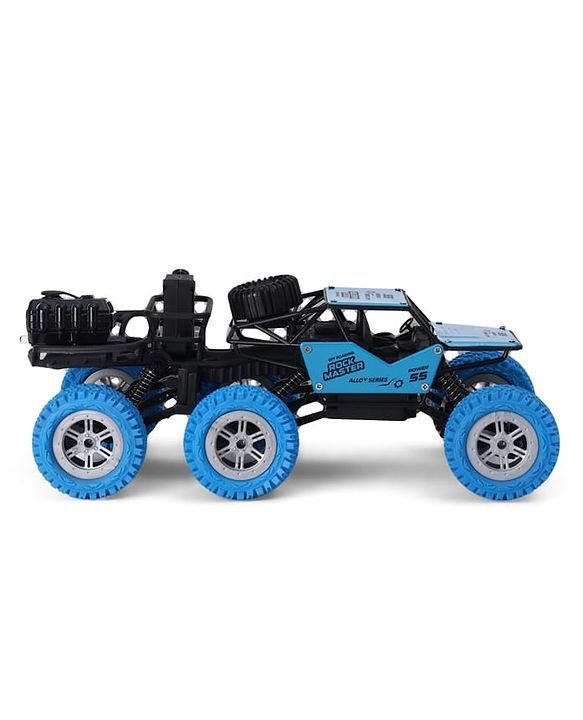 Babyhug Off Roader RC Car with Mist Smoke Spray - Blue| 6-Wheel Drive System| Monster Car Designed for All Terrain| 2.4 GHz Long Range Remote| Type-C Charging| Best Gift for 4+ Year Kids