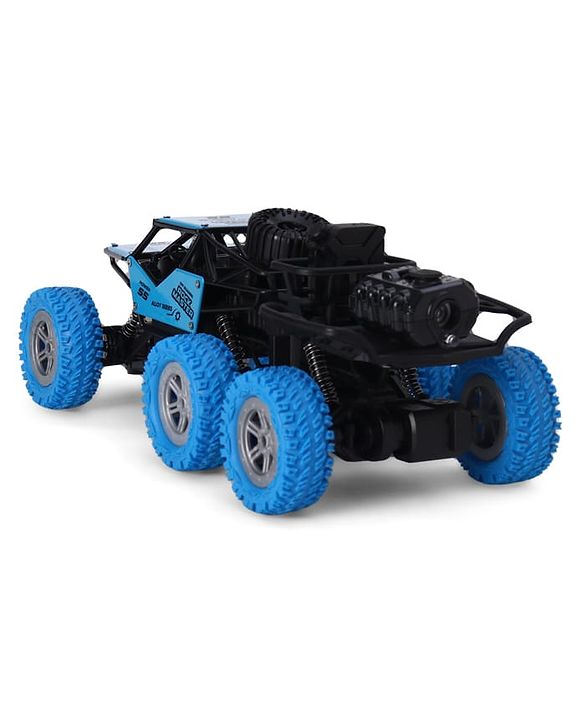 Babyhug Off Roader RC Car with Mist Smoke Spray - Blue| 6-Wheel Drive System| Monster Car Designed for All Terrain| 2.4 GHz Long Range Remote| Type-C Charging| Best Gift for 4+ Year Kids