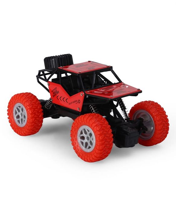 Babyhug Mud Master and Rechargeable RC Car - Red| 4-Wheel Drive System| Designed for All Terrain| Long Range 2.4 GHz Remote| BIS Certified| Gifting Toy| Type-C Charging| Best Gift for 4+ Year Kids