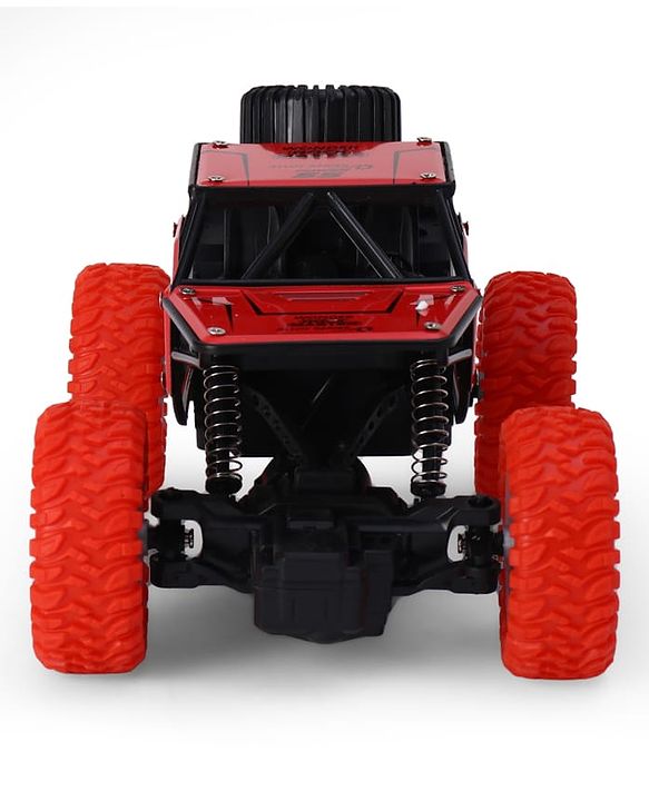 Babyhug Mud Master and Rechargeable RC Car - Red| 4-Wheel Drive System| Designed for All Terrain| Long Range 2.4 GHz Remote| BIS Certified| Gifting Toy| Type-C Charging| Best Gift for 4+ Year Kids