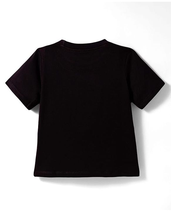 Pine Kids Cotton Knit Half Sleeves T-Shirt With Escape Key Print - Black