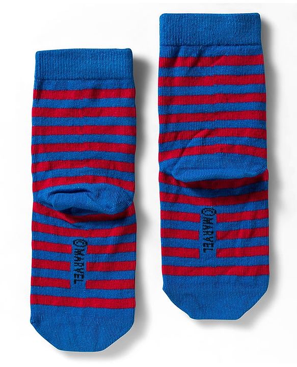 Pine Kids Marvel Non Terry Knit Ankle Length Anti Bacterial Socks With Spider-Man Graphics Pack of 3 - Red Yellow & Blue