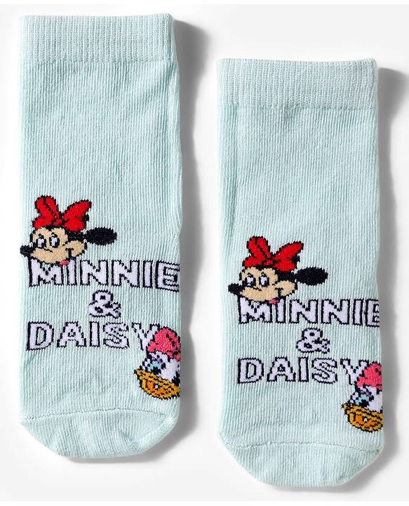 Cute Walk by Babyhug Disney Knit Ankle Length Socks With Minnie Mouse Graphics Pack Of 3 - Dark Pink White & Sea Green