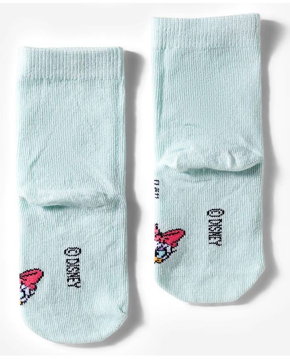 Cute Walk by Babyhug Disney Knit Ankle Length Socks With Minnie Mouse Graphics Pack Of 3 - Dark Pink White & Sea Green