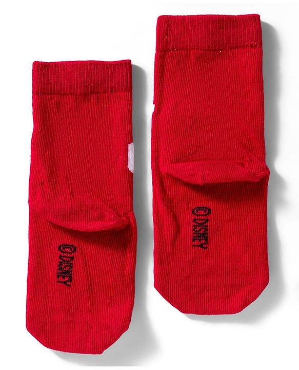 Cute Walk by Babyhug Disney  Knit Ankle Length Anti Bacterial Socks With Mickey Mouse & Friends Print Pack Of 3 - Red Light Blue & Yellow