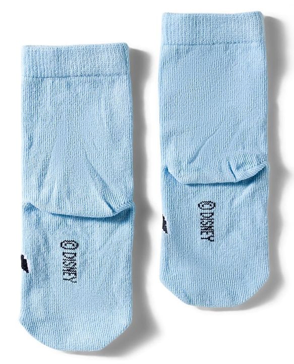 Cute Walk by Babyhug Disney  Knit Ankle Length Anti Bacterial Socks With Mickey Mouse & Friends Print Pack Of 3 - Red Light Blue & Yellow