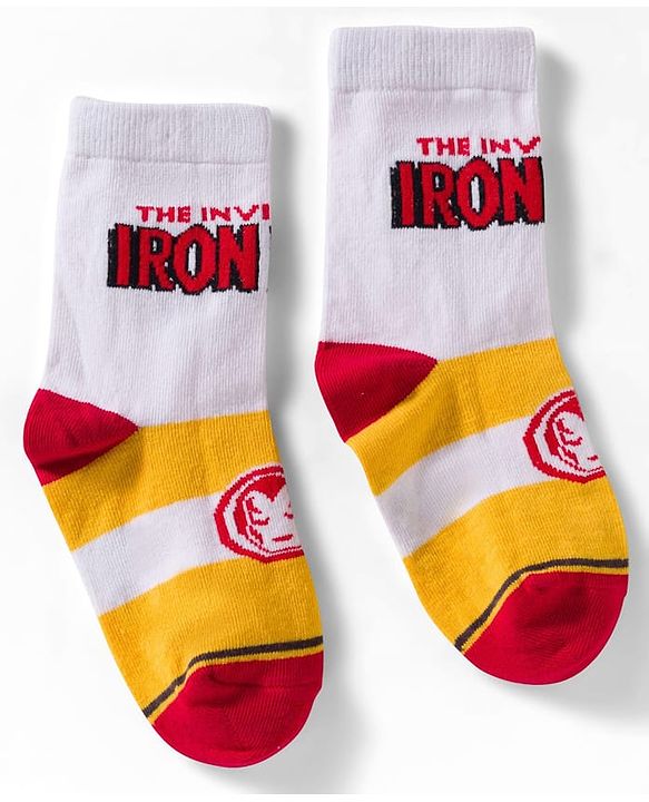 Pine Kids Marvel Non Terry Knit Ankle Length Anti Bacterial Socks With Avengers Graphics Pack of 3 - Black Light Blue & White