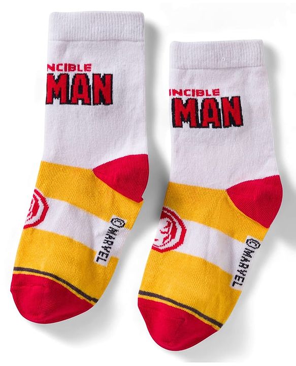 Pine Kids Marvel Non Terry Knit Ankle Length Anti Bacterial Socks With Avengers Graphics Pack of 3 - Black Light Blue & White