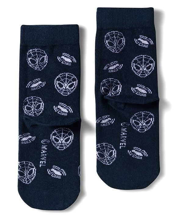 Pine Kids Marvel Non Terry Knit Ankle Length Anti Bacterial Socks With Spider-Man Graphics Pack of 3 - Red & Black