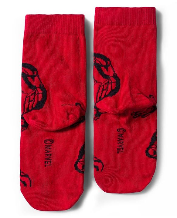 Pine Kids Marvel Non Terry Cotton Knit Anti Bacterial Ankle Length Socks With Avengers Graphic Pack of 3 - Multicolour