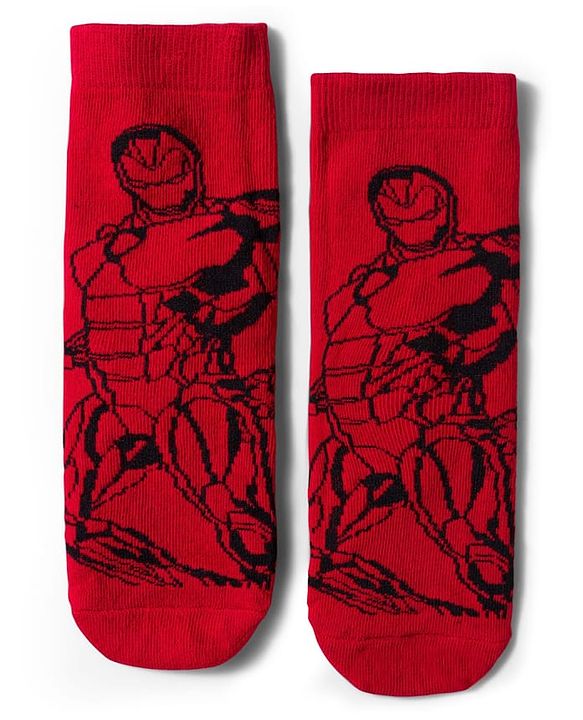 Pine Kids Marvel Non Terry Cotton Knit Anti Bacterial Ankle Length Socks With Avengers Graphic Pack of 3 - Multicolour