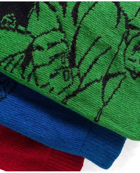 Pine Kids Marvel Non Terry Cotton Knit Anti Bacterial Ankle Length Socks With Avengers Graphic Pack of 3 - Multicolour
