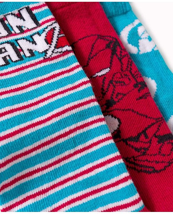 Cute Walk by Babyhug Marvel Non Terry Knit Ankle Length Anti Bacterial Socks With Avengers Graphics Pack of 3 - Multicolor