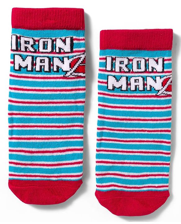 Cute Walk by Babyhug Marvel Non Terry Knit Ankle Length Anti Bacterial Socks With Avengers Graphics Pack of 3 - Multicolor