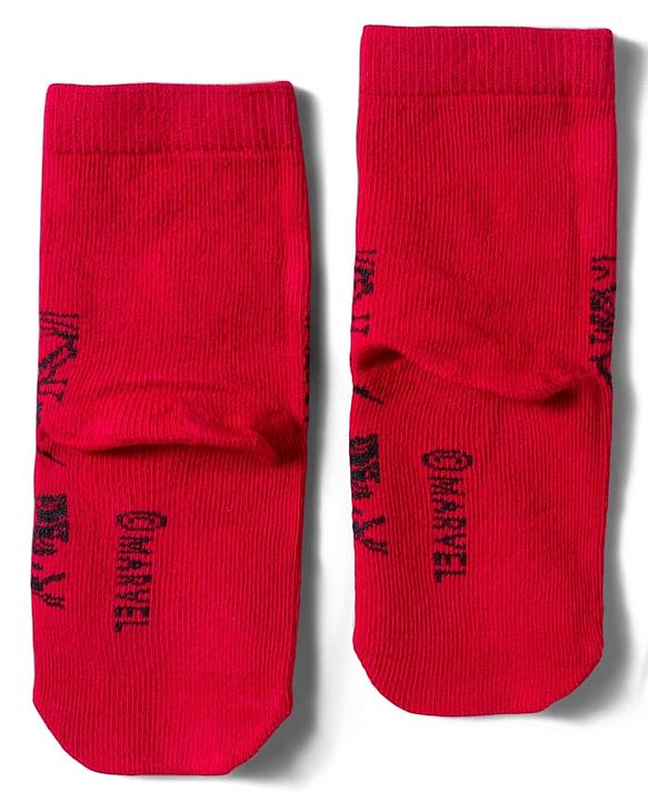 Cute Walk by Babyhug Marvel Non Terry Knit Ankle Length Anti Bacterial Socks With Avengers Graphics Pack of 3 - Multicolor